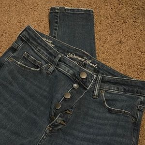 High waisted button jeans